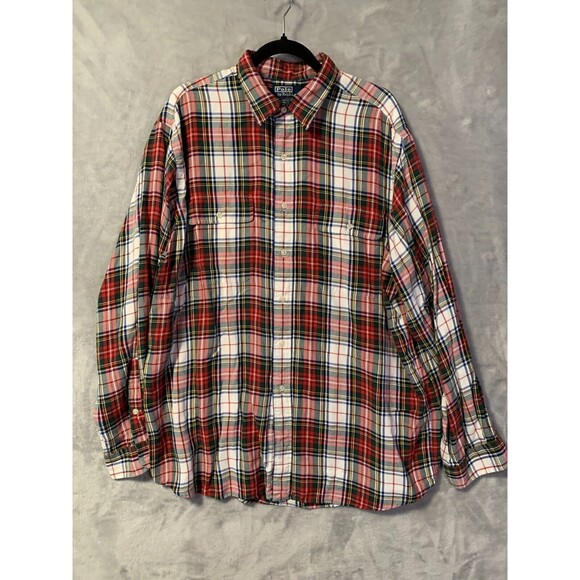 Polo Ralph Lauren Shirt Men's XL Whitfield Red Plaid Button Down Flap Pockets - Picture 1 of 9